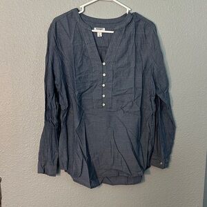 Old Navy Women's Blue Button-Down Shirt